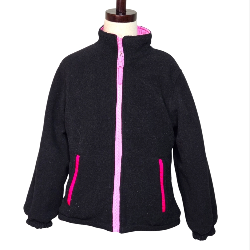 Rothschild Girl Large 6x Pink Black Reversible Winter Jacket